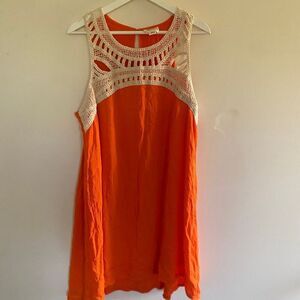 Sand & Spirit large orange dress with lace & sleeveless